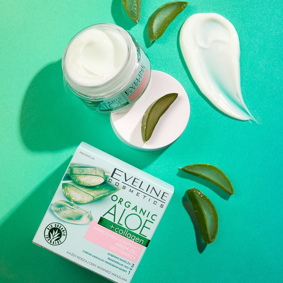 Cremă-Gel pentru Față Organic Aloe+Collagen Eveline