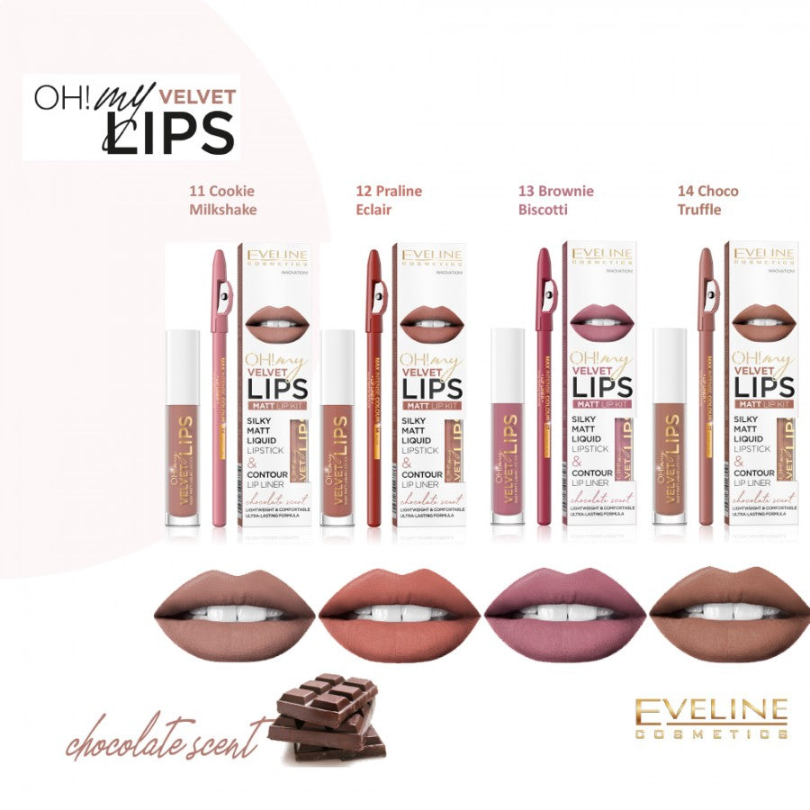 Set OH! MY VELVET LIPS – Ruj Mat Lichid și Creion Contur, Hidratare și Rezistență