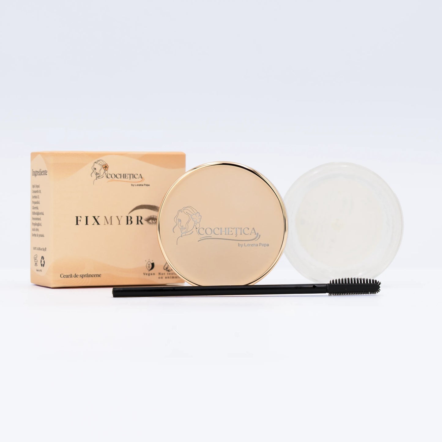 Ceară de Sprâncene + Pensulă Fix My Brow Cochetica by Lorena Popa