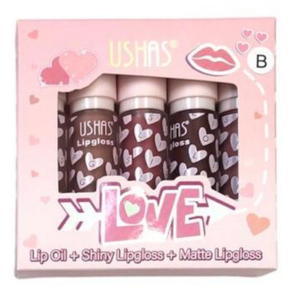 Set lip oil, lipgloss, ruj lighic ushas (5 produse)