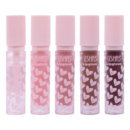 Set lip oil, lipgloss, ruj lighic ushas (5 produse)