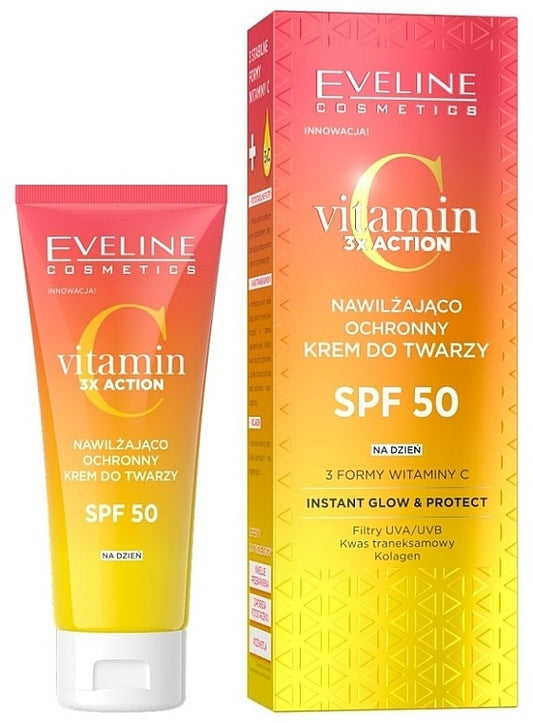 Crema fata hidratanta SPF 50, vitamina C Eveline